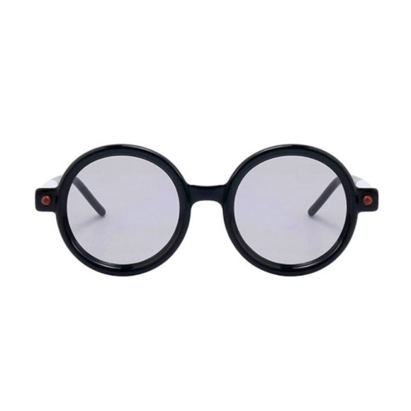 Malibu Retro Round Sunglasses Black Frame Light Grey Tinted Lenses Unisex - Picture 2 of 11